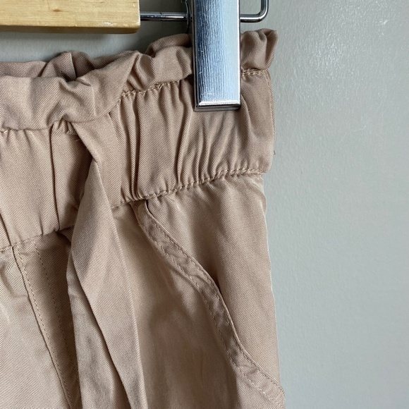 Garage 100% Tencel Light Tan Elastic High Waist Paper Bag Jogger Pants XS - Picture 3 of 14